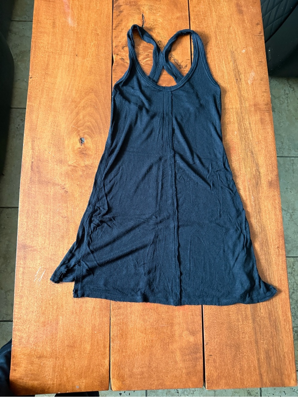 Free People Black Ribbed Tank Dress